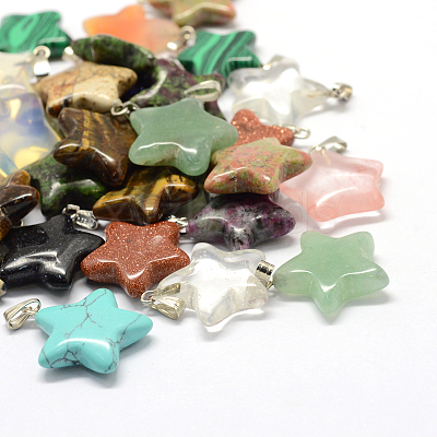 Star Natural & Synthetic Mixed Stone Pendants X-G-Q367-M-1