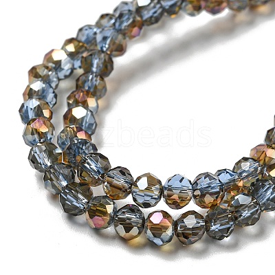 Electroplate Glass Faceted Rondelle Beads Strands EGLA-D020-6x4mm-54-1