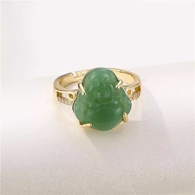 Brass & Resin Adjustable Finger Rings for Women FS-WG6D172-01-1
