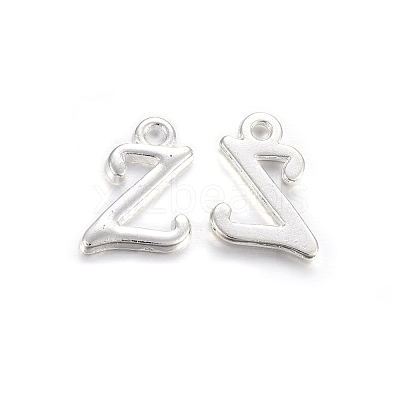 Silver Color Plated Alloy Letter Pendants PALLOY-J718-01S-Z-1