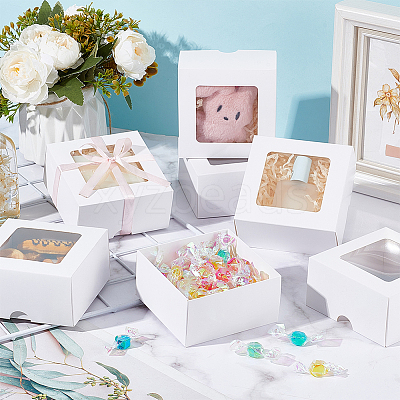 Square Kraft Paper Storage Gift Boxes CON-WH0095-100B-01-1