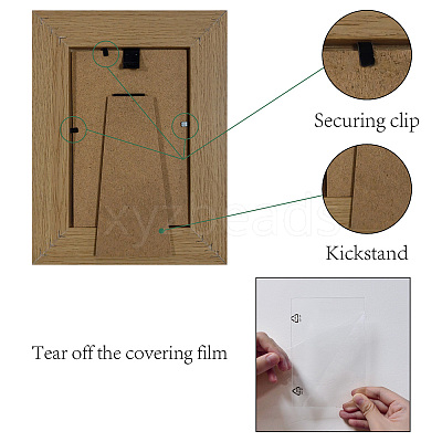 Rectangle Wood Photo Frames AJEW-WH20021-021-1