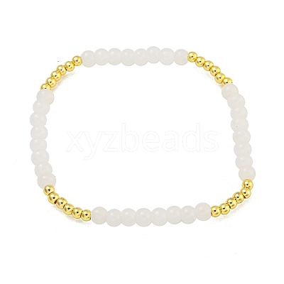 Rack Plating Brass with Crystal Round Beaded Bracelets for Women BJEW-B106-20G-02-1