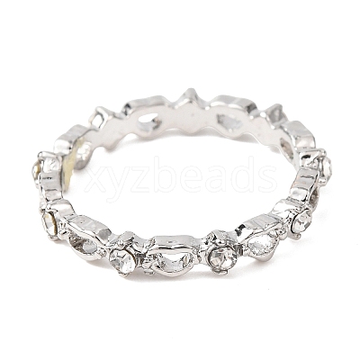 10Pcs Alloy with Crystal Rhinestone Finger Rings WG3531F-03-1