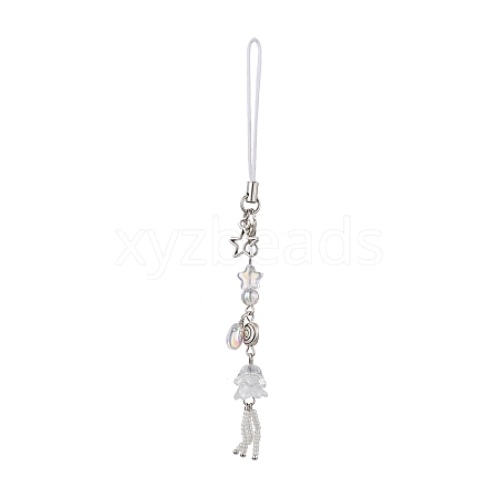 Glass Beads Pendant Mobile Straps HJEW-JM01807-01-1