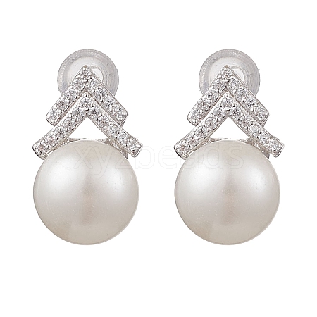 Natural Pearl Ear Studs EJEW-P286-28P-1