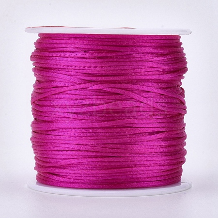 Round Nylon Satin Rattail Cord NWIR-WH0009-15A-03-1