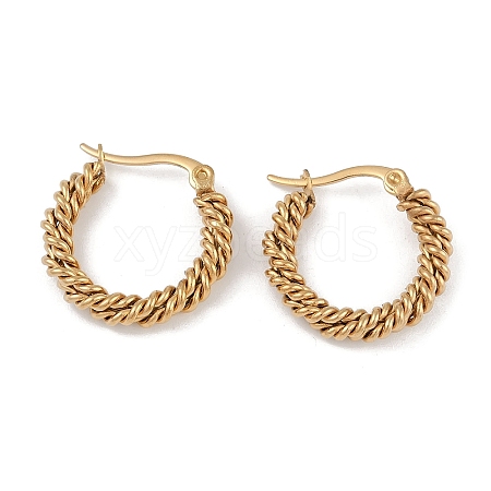 PVD Vacuum Plating 201 Stainless Steel Twist Hoop Earrings EJEW-I309-55A-G-1