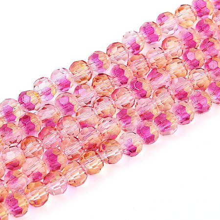 Baking Paint Transparent Glass Beads Strands LS-DGLA-A035-T4mm-A12-1