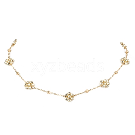 Non-magnetic Synthetic Hematite Beads Necklace NJEW-JN04940-1