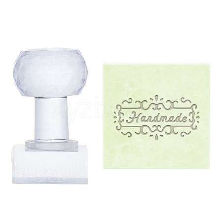 Clear Acrylic Soap Stamps DIY-WH0477-004-1