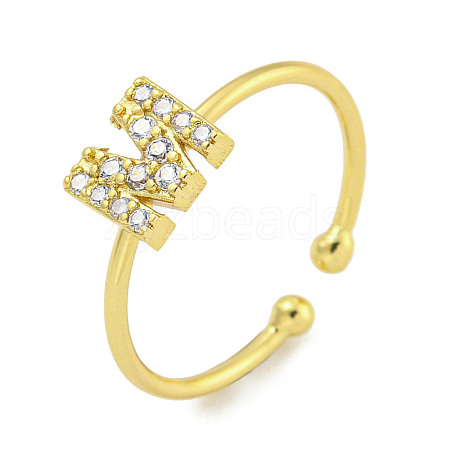 Rack Plating Brass Open Cuff Rings for Women RJEW-F162-02G-M-1