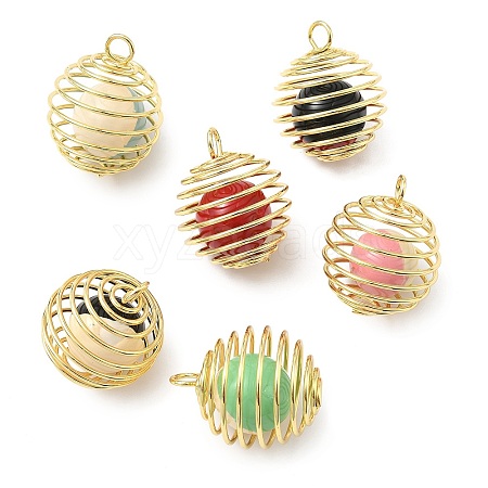Brass Enamel Pendants KK-G548-02G-1