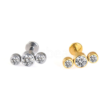 316L Surgical Stainless Steel & G23 Titanium Crystal Rhinestone Labrets for Women Men WG3A239-09-1