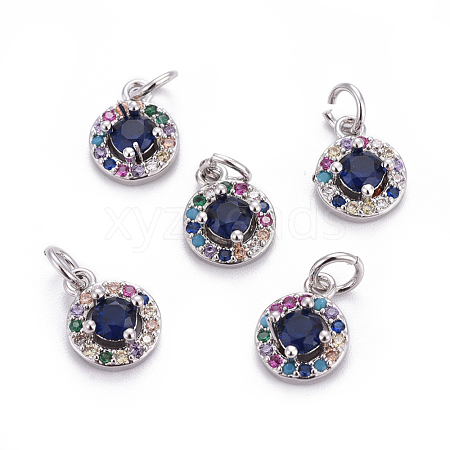 Brass Micro Pave Cubic Zirconia Charms ZIRC-L070-49P-1