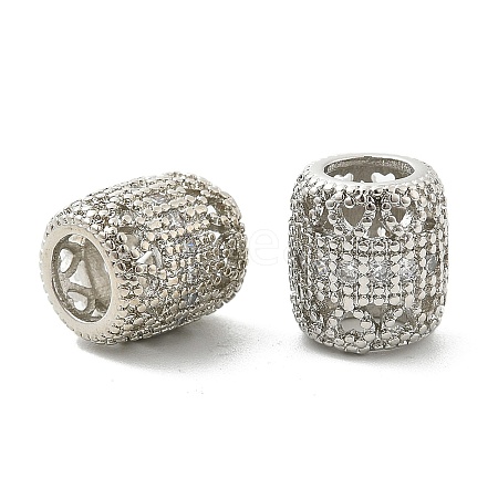 Brass Micro Pave Cubic Zirconia European Beads KK-P297-05P-01-1