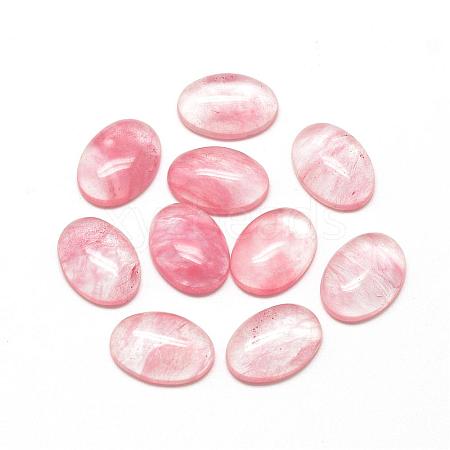 Watermelon Stone Glass Cabochons G-R415-14x10-40-1