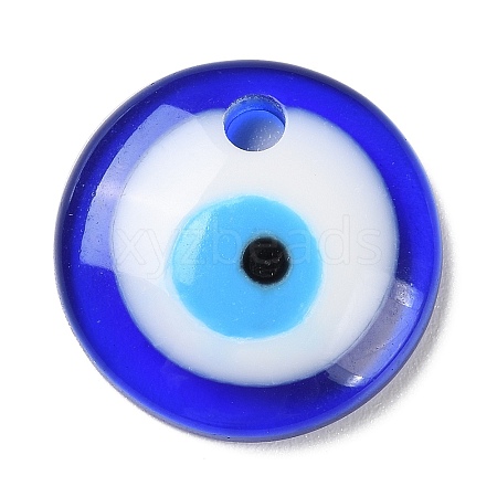 Blue Evil Eye Resin Pendants CRES-D012-01A-1