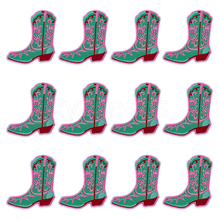 12Pcs Computerized Embroidery Polyester Iron on/Sew on Patches DIY-PH0035-83-1