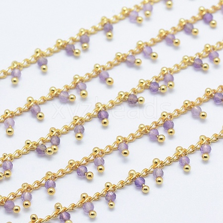 Natural Amethyst Handmade Beaded Chains CHC-P003-11C-1