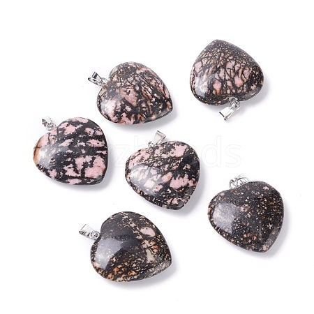 Natural Rhodonite Pendants G-G956-B34-FF-1