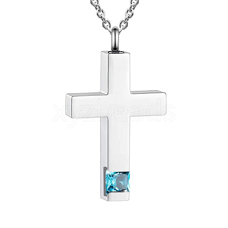 Cross Urn Ashes Pendant Necklace PW-WGBB57D-12-1