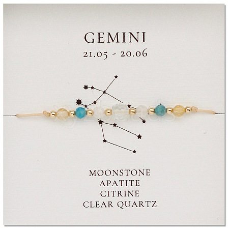 Natural stone constellation bracelet with 12 zodiac signs NR2952-9-1
