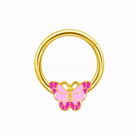 316L Stainless Steel Enamel Butterfly Nipple Rings WGF1FC0-02-1