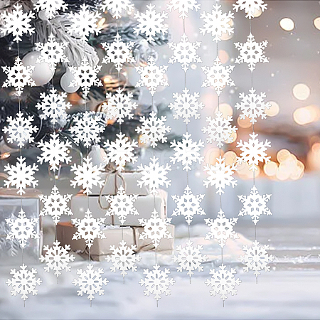 6Pcs Paper Snowflake Hanging Banners DIY-ME0001-95-1