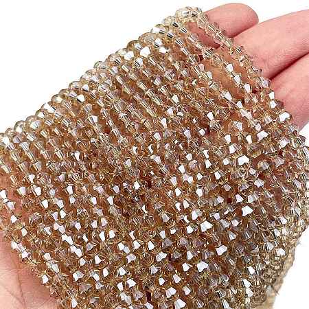 Transparent Electroplate Glass Beads Strands EGLA-A039-T3mm-UA08-1