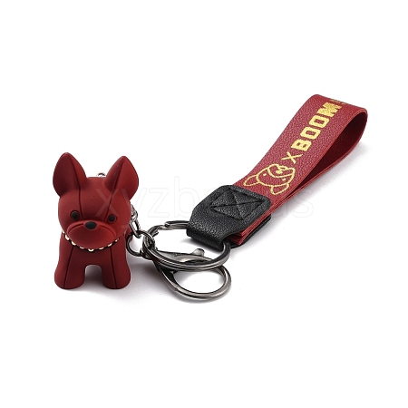 Imitation Leather Clasps Keychain KEYC-I113-01C-1