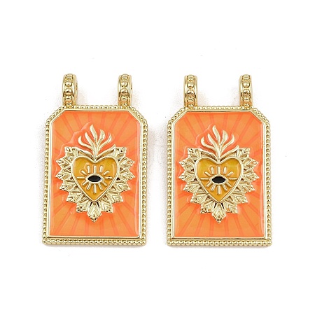 Brass Enamel Pendants KK-B157-28B-G-1