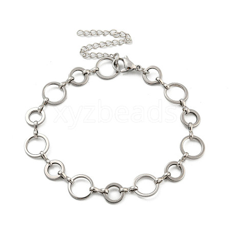 Non-Tarnish 304 Stainless Steel Ring Link Chains Bracelets for Men & Women BJEW-D042-13P-1