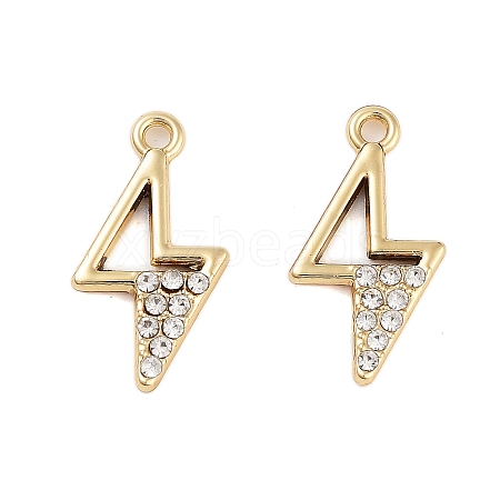 UV Plating Alloy Rhinestone Pendants ALRI-N058-08KCG-1