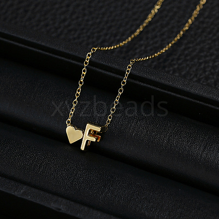 Alloy Letter Heart Pendant Necklaces for Women WGBB55E-02-1