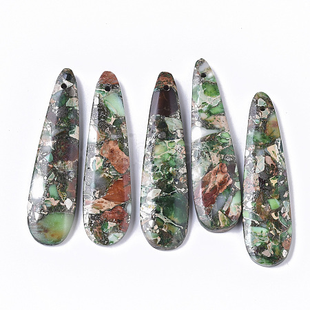 Synthetic Regalite/Imperial Jasper/Sea Sediment Jasper Pendants G-S366-006C-1