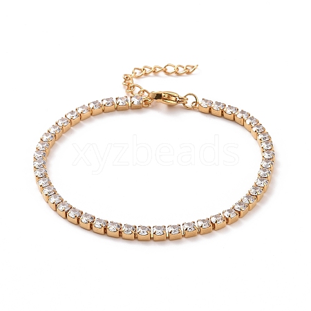 304 Stainless Steel Rhinestone Strass Chain Bracelets STAS-B021-14G-1