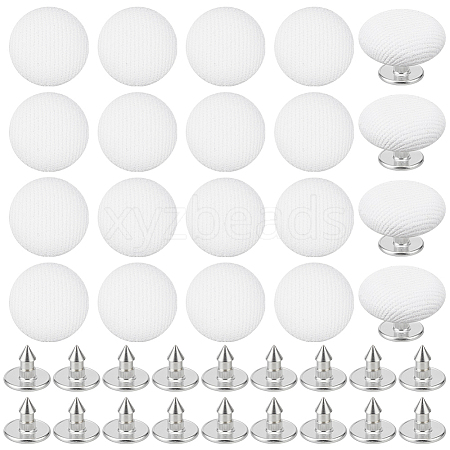 24Pcs Pure Cotton Covered Iron Buttons BUTT-BC0001-19C-1