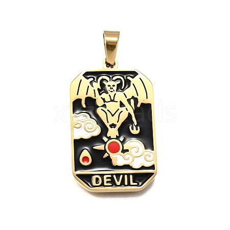 Tarot 304 Stainless Steel Enamel Pendants STAS-M119-09A-G-1