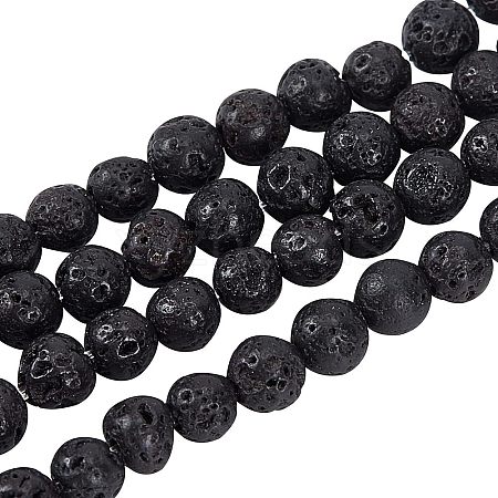 Olycraft 5 Strands Natural Lava Rock Beads Strands G-OC0001-62-4mm-1