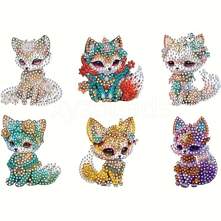 6 Style Fox Pendant Decoration DIY Diamond Painting Kit PW-WG29533-01-1