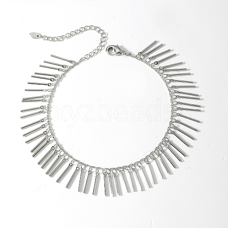 Fashionable Casual Brass Tube Charms Tassel Anklet for Women LX5700-1