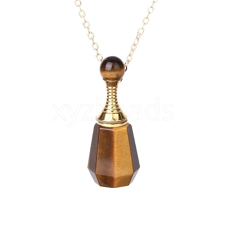 Natural Tiger Eye Perfume Bottle Pendant Necklace PW-WG2A891-31-1