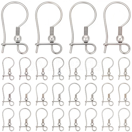 100Pcs 316L Surgical Stainless Steel Hoop Earring Findings STAS-SC0008-52-1
