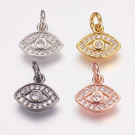 Brass Micro Pave Cubic Zirconia Charms ZIRC-G087-30-1