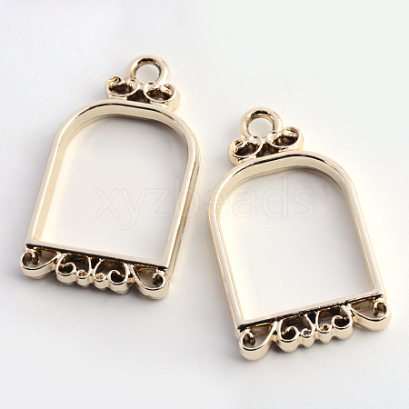 Rack Plating Alloy Open Back Bezel Pendants PALLOY-S047-17E-FF-1