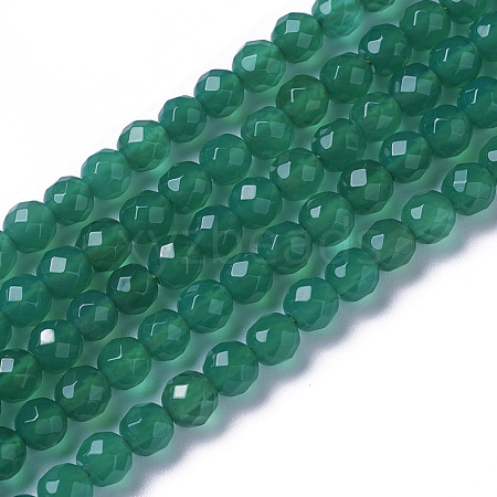 Natural Dyed & Heated Green Onyx Agate Beads Strands G-F596-12B-3mm-1