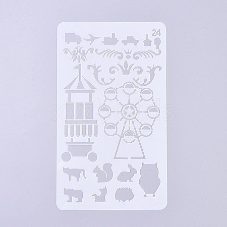 Plastic Reusable Drawing Painting Stencils Templates DIY-G027-G24-1