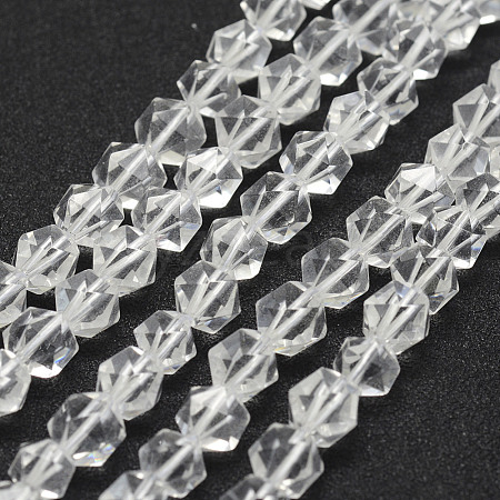 Natural Quartz Crystal Beads Strands G-F523-46-8mm-1