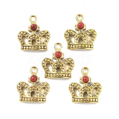 Natural Jade Dyed Crown Charms STAS-C064-VC910-1